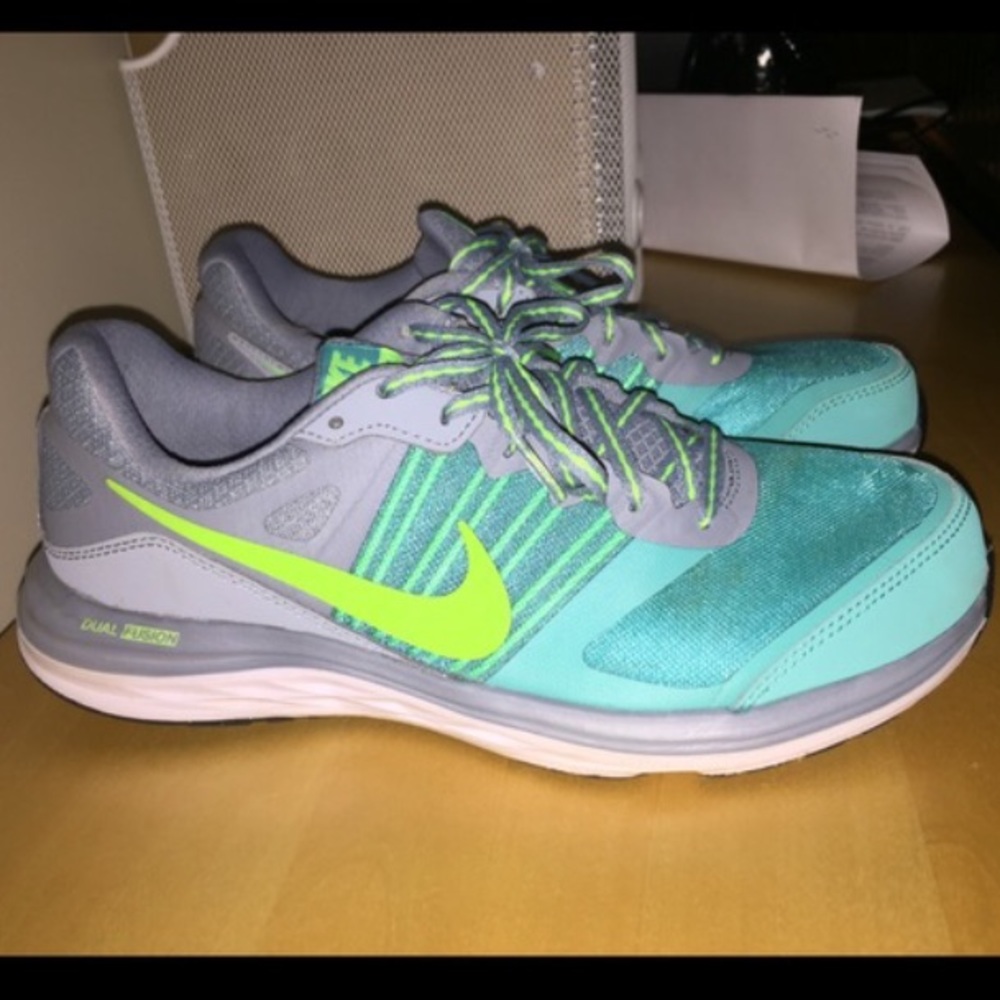 Teal and Gray Nike gym shoes size 9.5